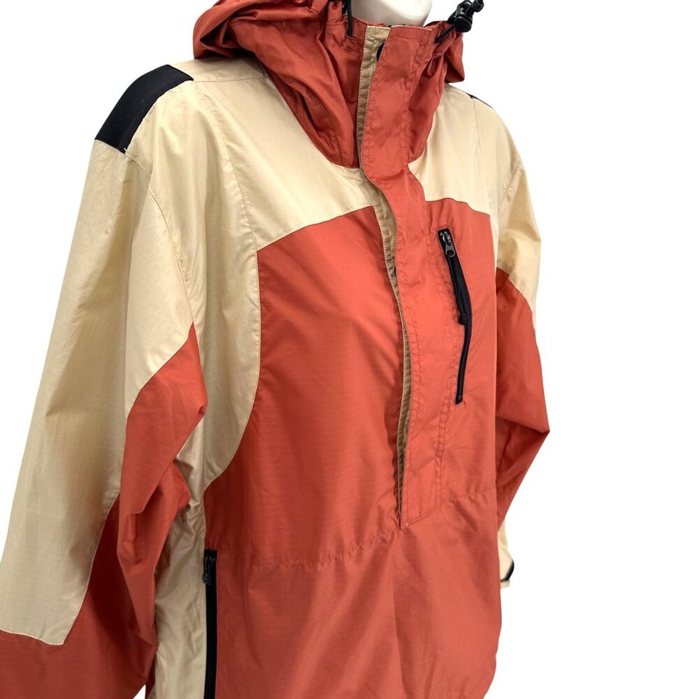 GoLite Womens Red & Beige Colorblock Hooded Jacket M Lightweight Windbreaker - Picture 2 of 15